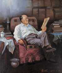 汤小铭 1977年作 毛主席在书房